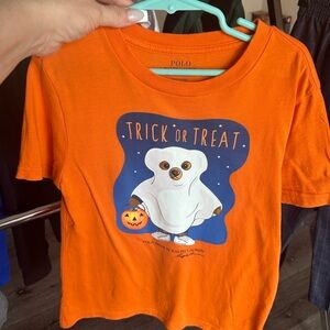 Polo by Ralph Lauren Orange Kids Tee with Bear Graphic
